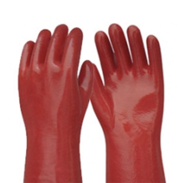 Guante pvc rojo 40 cm.